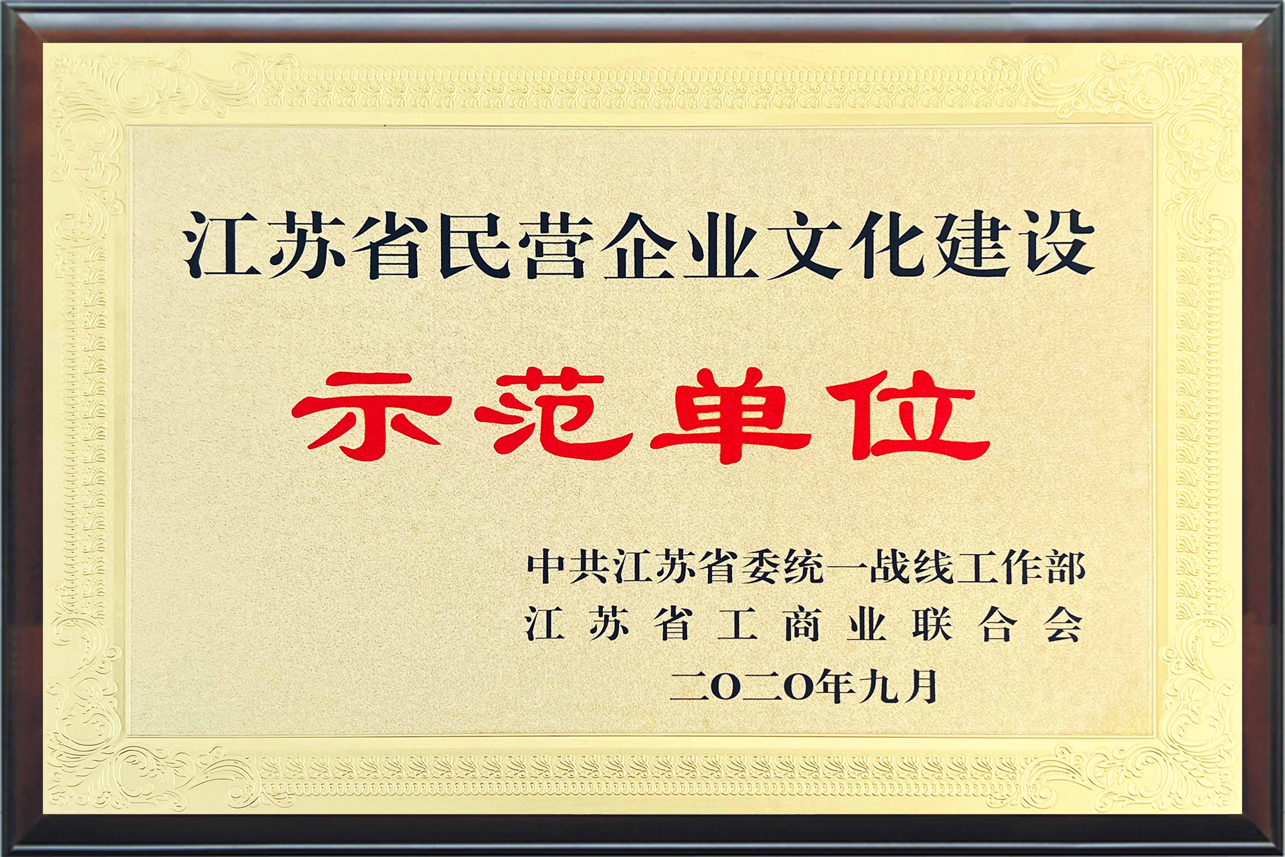 江苏省民营企业文化建设示范单位